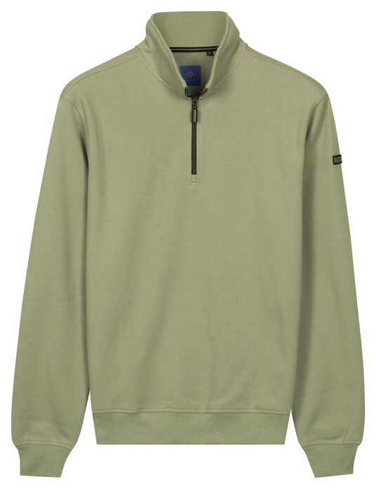Baileys Sweatshirt Half Zip Heavy Piqué Structure Trui Misty Green