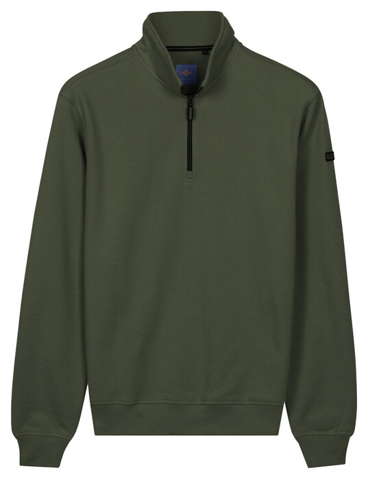 Baileys Sweatshirt Half Zip Heavy Piqué Structure Trui Thyme Green