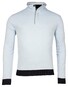 Baileys Sweatshirt Half Zip Oxford Doubleface Jacquard Interlock Trui Pastel Blauw