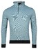 Baileys Sweatshirt Half Zip Oxford Doubleface Jacquard Interlock Trui Steel Blue