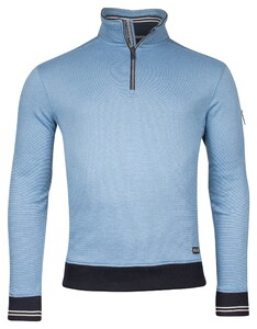 Baileys Sweatshirt Half Zip Pinstripe Interlock Trui Delft Blue