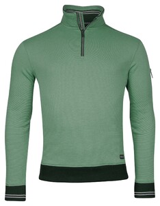 Baileys Sweatshirt Half Zip Pinstripe Interlock Trui Olijf Groen