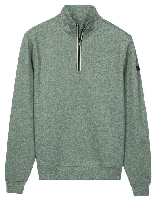 Baileys Sweatshirt Half Zip Subtle Faux-Uni Trui Thyme Green