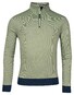 Baileys Sweatshirt Half Zip Two Tone Texture Jacquard Interlock Trui Pastel Groen