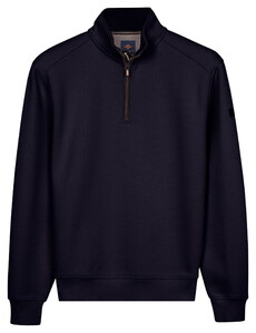 Baileys Sweatshirt Half Zip Uni Color Structure Doubleface Trui Navy