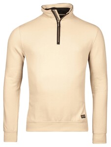 Baileys Sweatshirt Half Zip Uni Color Subtle Honeycomb Texture Trui Kitt