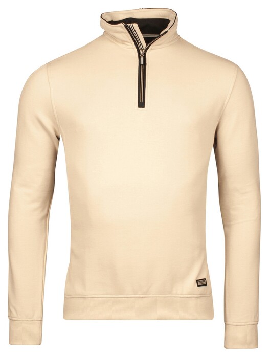 Baileys Sweatshirt Half Zip Uni Color Subtle Honeycomb Texture Trui Kitt