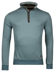 Baileys Sweatshirt Half Zip Uni Color Subtle Honeycomb Texture Trui Steel Blue