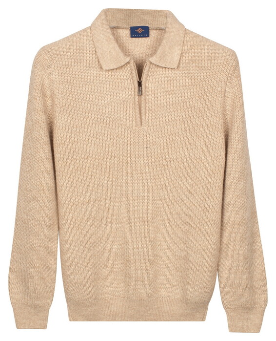 Baileys Texture Knit Zip Collar Pullover Marshmallow