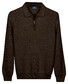 Baileys Texture Knit Zip Collar Trui Bruin