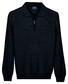 Baileys Texture Knit Zip Collar Trui Donker Blauw