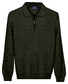 Baileys Texture Knit Zip Collar Trui Donker Groen