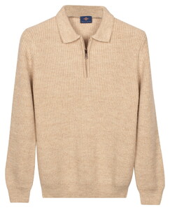 Baileys Texture Knit Zip Collar Trui Marshmallow