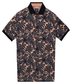 Baileys Tropical Leaves Pattern Piqué Poloshirt Dusty Rose