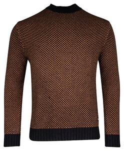 Baileys Turtle Neck Allover Two Color Pattern Trui Bruin