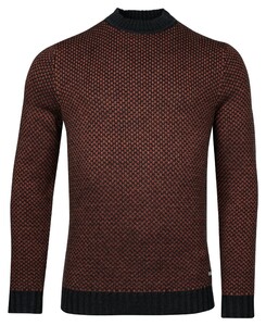 Baileys Turtle Neck Allover Two Color Pattern Trui Deep Red