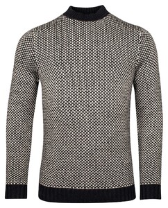 Baileys Turtle Neck Allover Two Color Pattern Trui Off White