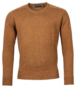 Baileys Two Ply Scottish Lambswool V-Neck Pullover Single Knit Brown