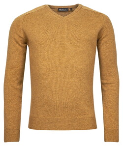 Baileys Two Ply Scottish Lambswool V-Neck Pullover Single Knit Trui Donker Goud