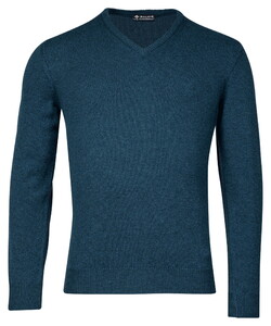 Baileys Two Ply Scottish Lambswool V-Neck Pullover Single Knit Trui Raf Blue