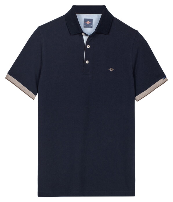 Baileys Two-Tone Details Cotton Subtle Stretch Polo Dark Blue