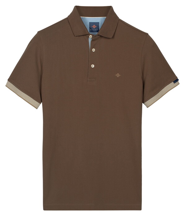 Baileys Two-Tone Details Cotton Subtle Stretch Polo Taupe