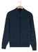 Baileys Two-Tone Faux-Uni Cotton Full Zip Cardigan Mid Blue