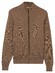 Baileys Two-Tone Faux-Uni Cotton Full Zip Cardigan Taupe