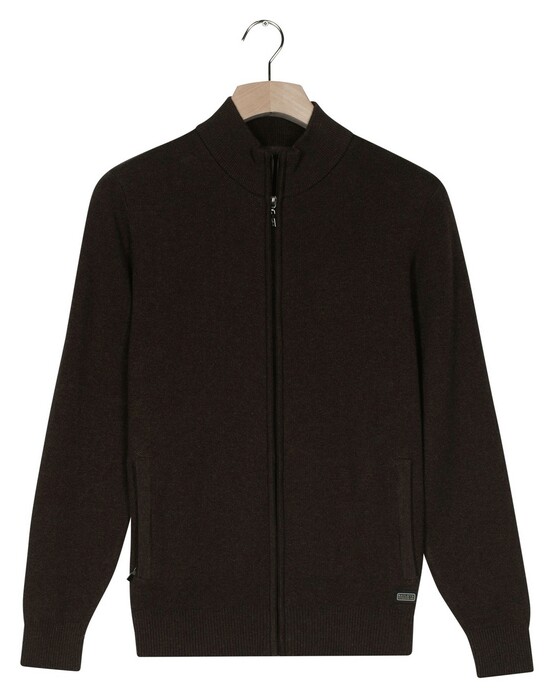 Baileys Two-Tone Faux-Uni Cotton Full Zip Vest Dark Brown