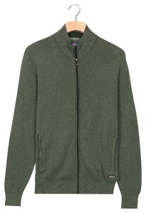 Baileys Two-Tone Faux-Uni Cotton Full Zip Vest Donker Groen
