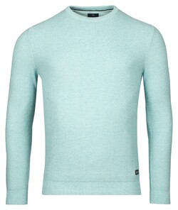 Baileys Two-Tone Jacquard Crew Neck Allover Plated Trui Aqua