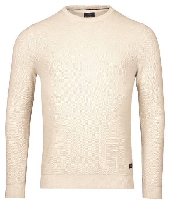Baileys Two-Tone Jacquard Crew Neck Allover Plated Trui Kitt Melange