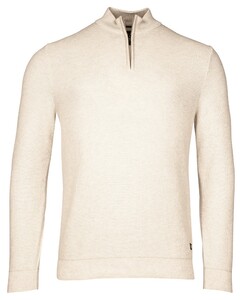 Baileys Two-Tone Jacquard Half Zip Collar Allover Plated Trui Kitt Melange