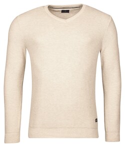 Baileys Two-Tone Jacquard Interlock V-Neck Allover Plated Pullover Kitt Melange