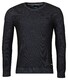 Baileys Two-Tone Jacquard Interlock V-Neck Allover Plated Trui Navy