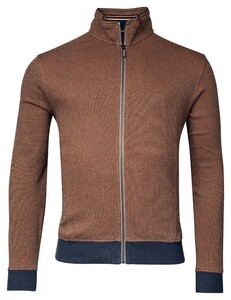 Baileys Two-Tone Jacquard Sweat Cardigan Zip Dark Gold