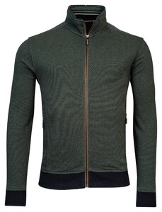 Baileys Two-Tone Jacquard Sweat Cardigan Zip Vest Misty Green