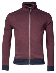 Baileys Two-Tone Jacquard Sweat Cardigan Zip Vest Stone Red