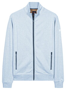 Baileys Two-Tone Jacquard Sweat Zip Cardigan Soft Blue