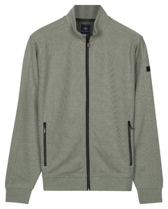 Baileys Two-Tone Jacquard Sweat Zip Cardigan Soft Green