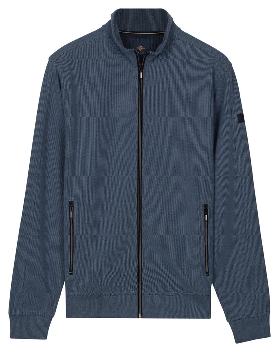 Baileys Two-Tone Jacquard Sweat Zip Vest Riviera Blue