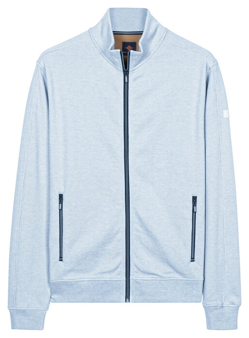Baileys Two-Tone Jacquard Sweat Zip Vest Soft Blue