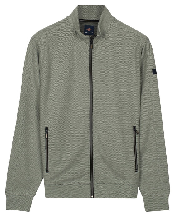 Baileys Two-Tone Jacquard Sweat Zip Vest Soft Green