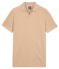 Baileys Two-Tone No-Button Collar Polo Zand