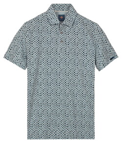 Baileys Two-Tone Piqué 3-Colored Dots Polo Delft Blue