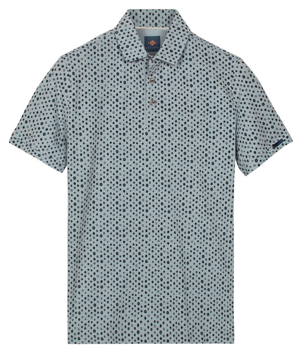Baileys Two-Tone Piqué 3-Colored Dots Polo Delft Blue