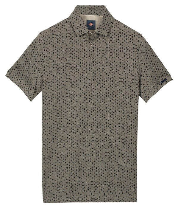 Baileys Two-Tone Piqué 3-Colored Dots Polo Stone Grey