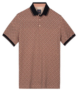 Baileys Two-Tone Piqué Rotated Squares Fantasy Pattern Polo Dusty Rose
