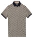 Baileys Two-Tone Piqué Rotated Squares Fantasy Pattern Polo Stone Grey