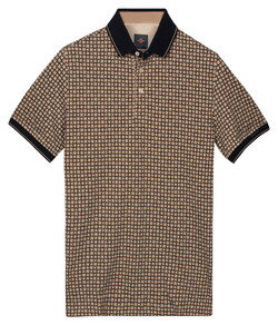 Baileys Two-Tone Piqué Rotated Squares Fantasy Pattern Polo Zand